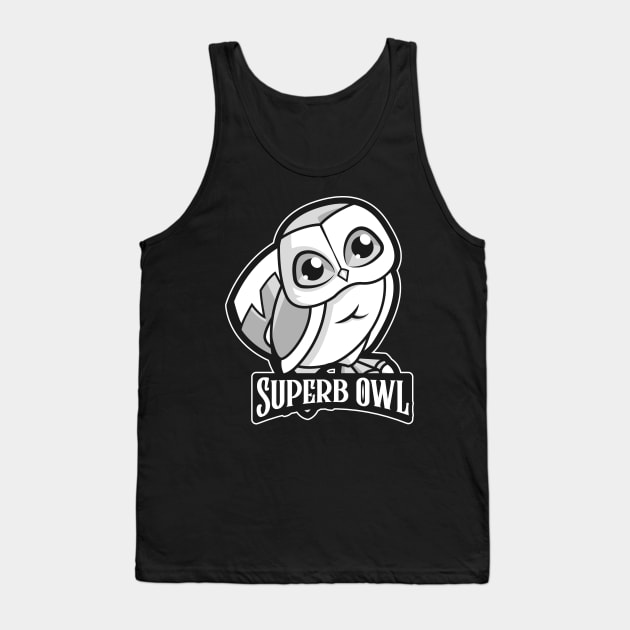 Cute Superb Owl Tank Top by Space Cadet Tees